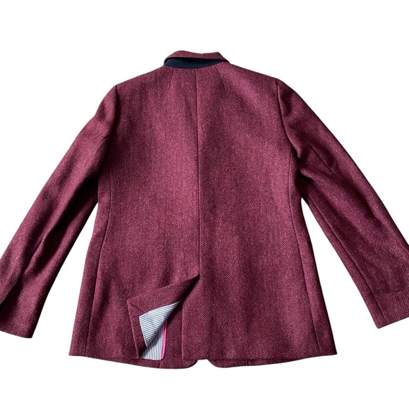 J. Crew Boyfriend blazer in burgundy herringbone English wool NWOT 8 - Picture 8 of 14